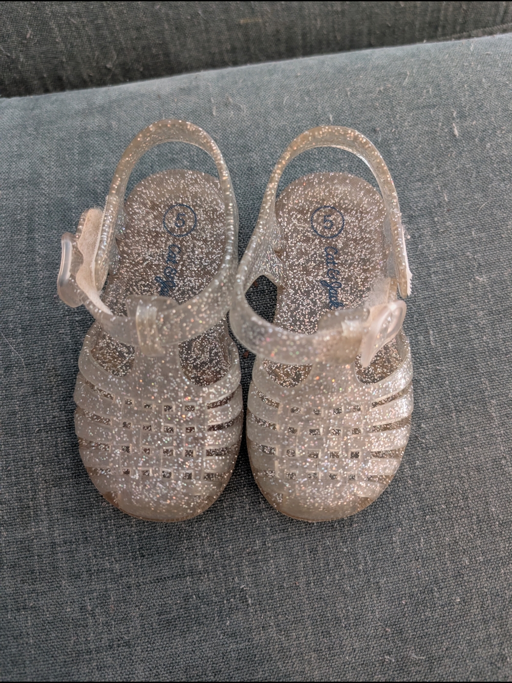 Cat & Jack Clear Glitter Jelly Sandals